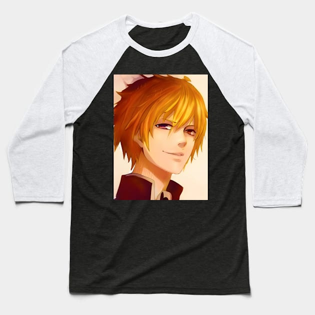 Blonde Hair Anime Boy Baseball T-Shirt by animegirlnft